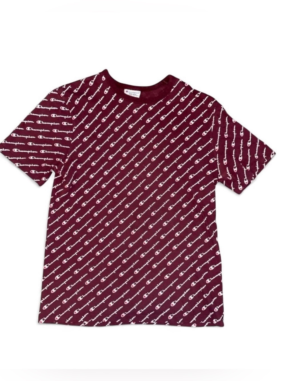 Champion Maroon Allover Logo Tee